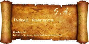 Iványi Amaranta névjegykártya